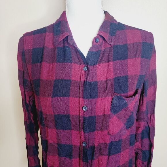 Rails Bianca Buffalo Check Plaid Button Down Shirt Dress Medium - Picture 3 of 9